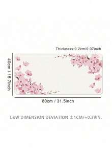 1 Pack Large Pink Peach Blossom Pattern Gaming Mouse Pad Keyboard Desk Mat Non Slip Rubber Base Stitched Edge Washable Computer Mat Office Home Laptop Pad Multiple Sizes Available - Pink Peach Blossoms - View 11