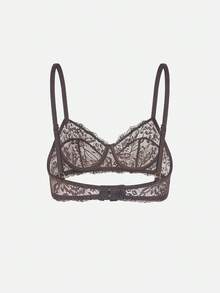 Bella Beso 3pcs/Set Conjunto de sujetador cómodo sin aros con copa fina de encaje para mujer, unicolor para verano para verano - Multicolor - Ver 15