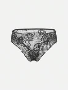 4 Stück/Pack Sexy Spitzen-Patchwork Bikini Höschen, Damen Unterwäsche mit niedriger Taille, nahtlos, ausgeschnitten und bequem - Verschiedenfarbig - Übersicht 8