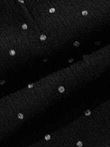 DAZY Tween Girls' Polka Dot Pattern Flared Pants With Patchwork Design - Black - View 8
