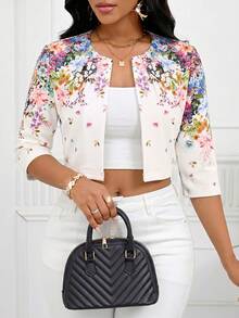 SHEIN Lady 女性節慶工作夾克，冬季女款，女性節慶款 - 彩色 - 查看 8
