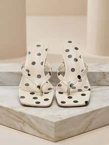 MUSERA Heeled Kitten Sandal Cute Fun Girly For Summer For Summer Shoes - Black and White - View 3