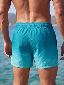 Manfinity Swimmode Men's Coconut Tree Print Drawstring Waist Pocket Beach Shorts - Multicolor - View 2