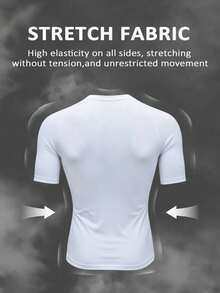 RISE LYT Men's Spring Summer Autumn Spider Print Raglan Short Sleeve T-Shirt And Drawstring Waist Long Pants Sports Set, Gym - White - View 2