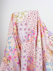 GalTyme Plus Size Women Summer Autumn Patchwork Pattern Casual Cute Fairycore Kawaii Slip Dress Wedding Guest Pink - Multicolor - View 8