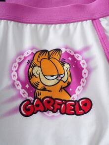 GARFIELD | SHEIN Cartoon Print Contrast Trim Boxer Briefs - Pink - View 10