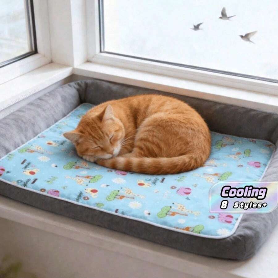 1pc Cute Cartoon Pattern Pet Waterproof Urine Pad, Breathable Lightweight Washable Mat For Small Pets, Suitable For AllSeasons,Random Pattern Cutting, Not Machine Washable, Bottom Not Waterproof