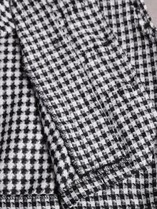 ROMWE MEN Street Life 2026 Men's Houndstooth Casual Frog Button Vest - Black and White - View 7