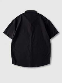 ROMWE MEN Men's Gothic Print Short Sleeve Shirt - Black - View 2