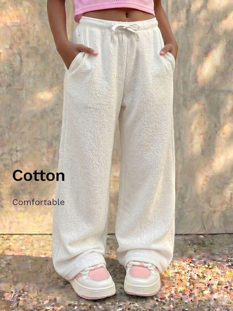 Coolane Kids 少女夏季低腰休闲有机棉直筒裤