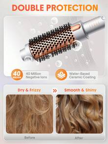 SHEGLAM HAIR It-Curl 熱吹刷，38mm 熱刷，捲髮刷，豐盈熱刷髮根豐盈鬆散捲髮，離子直髮刷，全新升級複合梳齒，負離子功能，2 級溫度，護髮不傷發，快速加熱熱刷適合髮廊、家庭和旅行 - 英規插頭 禮物 粉紅色的 化妝品 海灘 節慶 護髮 假期 夏天 美髮配件 返校 旅行 - 英規插(220-240V) - 查看 5