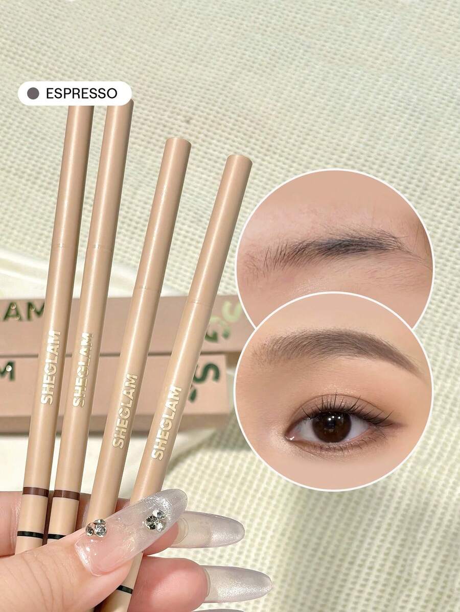 SHEGLAM Insta-Fill 眉筆-灰色持久自動眉筆防汗防油不沾超細眉筆化妝眉筆 - Gray - 查看 1