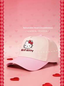 HELLO KITTY AND FRIENDS | SHEIN 1頂棒球帽，適用於棒球、籃球及其他運動，秋季百搭，運動風，1990年代復古風，亮色，平簷帽，可調節休閒老爹帽，中性運動遮陽帽，防曬休閒帽，適合旅行、派對、海灘及其他場合 - 粉 - 查看 5
