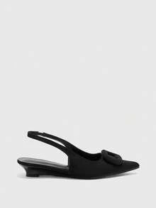 CUCCOO BIZCHIC Sepatu Wanita Musim Semi dan Musim Panas Terbaru, Sepatu Suede Hitam Berujung Lancip, Sepatu Retro untuk Berkomuter, Kencan Sehari-hari, Sepatu Serbaguna untuk Tempat Kerja - Hitam D - View 2