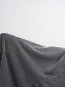 Muchica 大尺碼淺灰色夏季運動休閒抽繩腰斜口袋短褲 - 淺灰色 - 查看 8