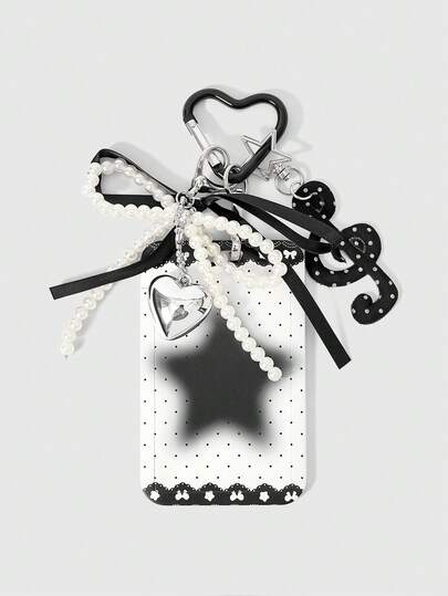 ROMWE Kawaii 1 Accesorio de hebilla con estampado de lunares de moda, lazo y cuentas, adecuado para decorar bolsos, bolsos de mensajero, mochilas, etc.