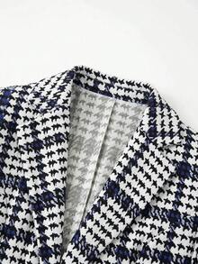 SHEIN Clasi 女款時尚千鳥格單排釦外套 & 長褲 2件套裝 - 彩色 - 查看 6