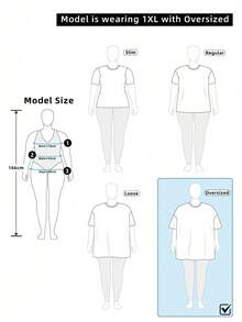 SHEIN EZwear 大尺碼女款海星印花不對稱單肩白色休閒T恤 - 鵝黃色 - 查看 6