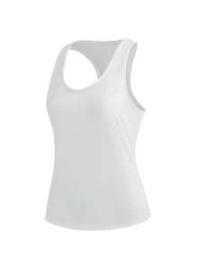 SHEIN Cheerettes 素色U領無袖極簡設計夏季運動背心上衣 - 彩色 - 查看 10