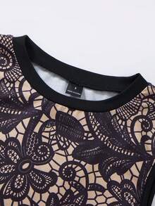 Qadelle Bộ jumpsuit hai dây cổ tròn họa tiết Loral, ôm dáng tôn dáng thoải mái mặc hàng ngày, lớp lót mặc trong nữ phong cách thường ngày mùa hè 2026 mới - màu đen - Xem 6