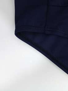 Naviga Onda Men's Contrast Color Patchwork Drawstring Waist Casual Swim Briefs, Beach, Holiday - Blue - View 7