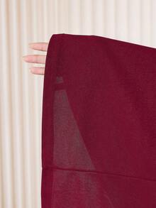 Modelyn Plus Size Elegant Party Rhinestone Decorated Dress - Burgundy - View 7