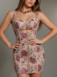 Nuvra Women's Floral Print Ruched Casual Party Mini Dress - Multicolor - View 6