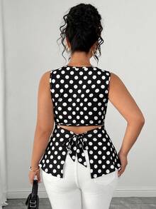 Elenzga Damen Große Größen Französisch Elegant 90er 1960er Lässig Urlaub Pendeln Date Night Weich Strick Schwarz und Weiß Muster Rundhals Ärmellos Figurbetont Tanktop - Schwarz und Weiss - Übersicht 7