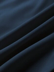 Manfinity Dauomo Pantalones cortos casuales y versátiles para hombres con cintura con cordón y bolsillos - Gris azul - Ver 7