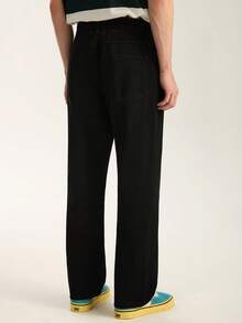 Limitiso Loose Fit Men's Jeans With Slant Pockets, Grunge - Black - View 2