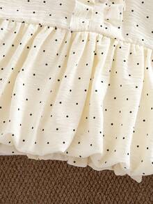 SHEIN Elladie kids 女童可愛甜美圓點印花彼得潘領無袖拼接荷葉邊裙襬洋裝，休閒夏季穿搭 - 彩色 - 查看 6