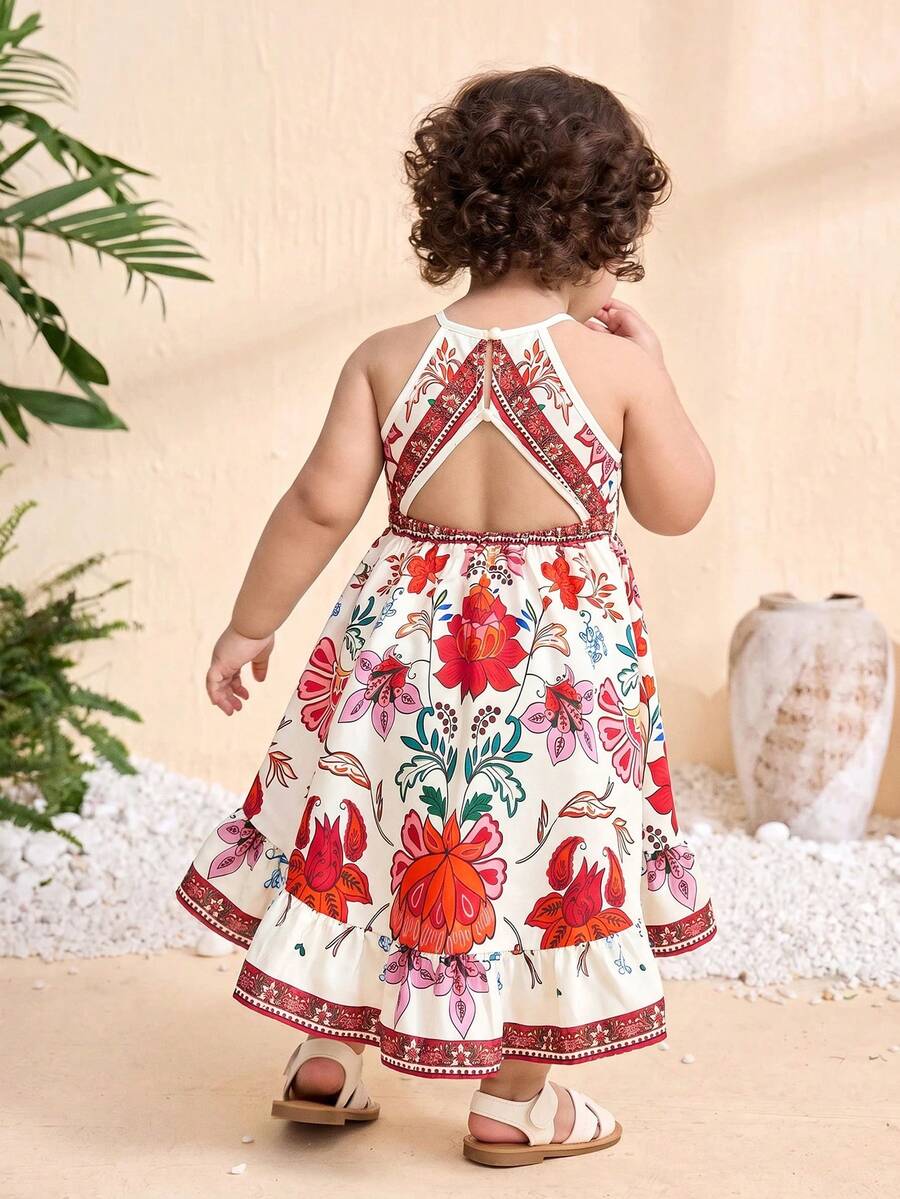 Travachic KIDS Travachic KIDS 女嬰優雅可愛花卉無袖度假洋裝,夏季 - 彩色 - 查看 1
