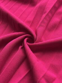 Maweii Jumpsuit Formal Elegan Musim Panas Wanita Ukuran Plus, Leher V, Bahu Terbuka, Lengan Berkerut, Celana Panjang Lebar, Romper Pesta Ninang Merah Muda Buah Naga untuk Pernikahan - Hot Pink - View 8