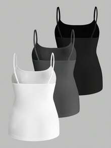 Modmama 3pcs Solid Color Casual Versatile Maternity Camisole Tank Tops For Daily Outings - Dark Grey - View 13
