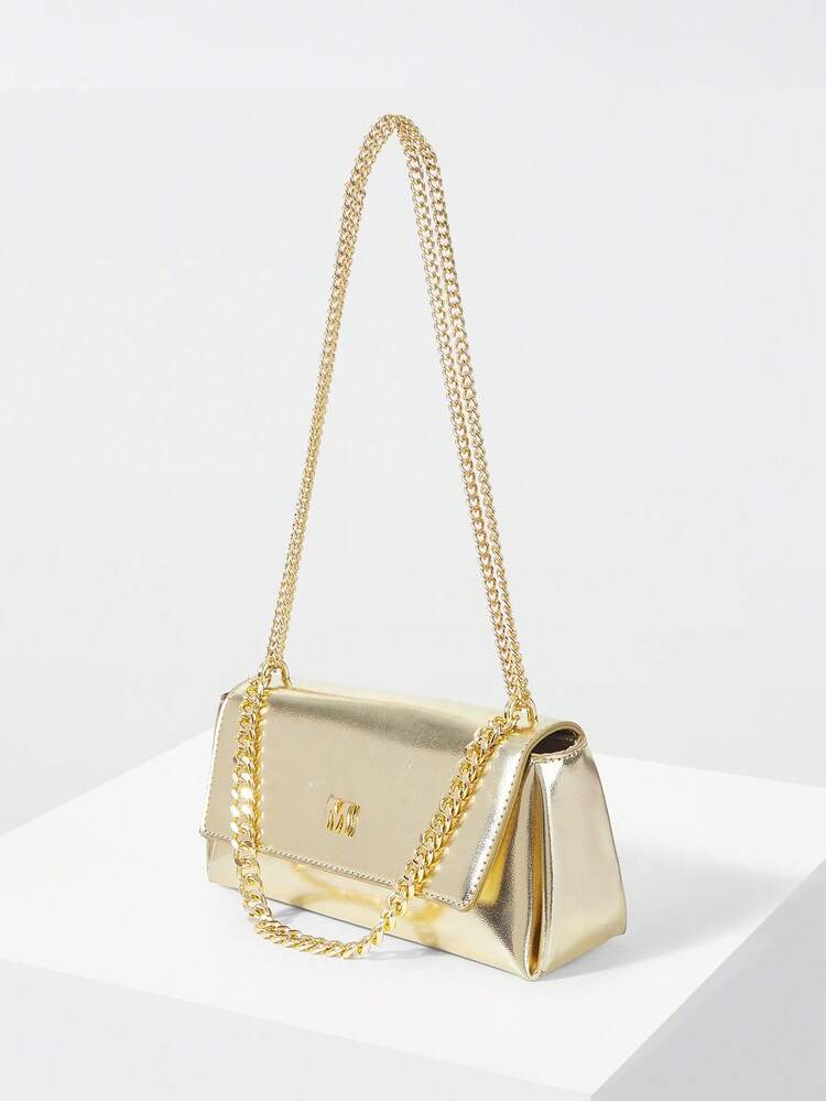 LADIES SHOULDER BAG, EXQUISITE AND SIMPLE GOLD FLIP MESSENGER BAG, SUITABLE FOR GIRLS, LADIES, SCHOOL, DAILY COMMUTING, DATING, PARTIES, MATCHING