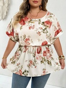 SHEIN CURVE+ Áo sơ mi nữ size lớn cổ tròn tay dơi màu trơn phong cách thường ngày, Proud Life, LGBTQ Lesbian Pride, Proud Women, quà tặng Pride cầu vồng, mẫu in Pride Month, trang phục mùa hè nữ, áo top mùa hè, đồ đi nghỉ dưỡng nữ, áo đi chơi, trang phục lễ hội nhạc đồng quê, áo top mùa hè dễ thương - Nhiều màu - Xem 6