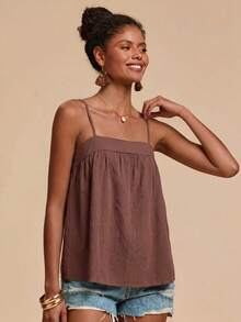 Travachic Women's Summer Casual Brown Camisole - Brown - View 4
