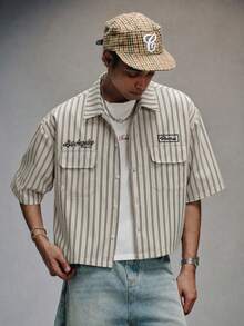 Áo sơ mi ngắn tay nam PAVTROS Manfinity Streetrush phong cách đường phố trẻ trung in chữ đồ họa, dáng croptop rộng thoải mái, áo sơ mi nam thường ngày, phù hợp cho khuôn viên đại học, quà tặng cho nam, quà tặng World Cup. Phù hợp cho mặc thường ngày, thời trang đường phố, hoạt động ngoài trời, tiệc chủ đề, v.v. - Nhiều màu - Xem 3