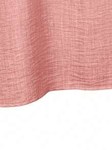 EMERY ROSE Plus Size Casual Solid Color Batwing Sleeve Shirt And Pants 2 Pieces Set - Coral Pink - View 6