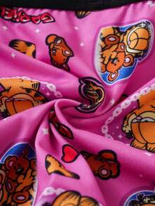 GARFIELD | SHEIN Cartoon Print Contrast Trim Boxer Briefs - Pink - View 12