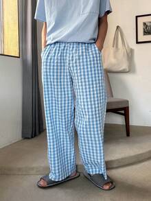 DAZY 男士纯色短袖上衣和格子裤睡衣套装 夏季 - 彩色 - 查看 10