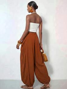 Zivah Quần nữ dáng suông rộng màu vàng mù tạt kiểu harem ống đèn jogger mới cho mùa hè, phong cách casual đi làm đi chơi, phù hợp mặc hàng ngày, đi nghỉ mát, lễ hội âm nhạc, du lịch, đi biển, dự tiệc, mặc đi sân bay, mặc đi ăn brunch, phong cách Boho, du mục, Casual-Z - Màu Mù tạt vàng - Xem 7