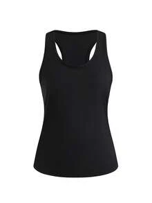 SHEIN Cheerettes 素色U領無袖極簡設計夏季運動背心上衣 - 彩色 - 查看 8