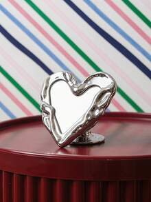Joivida 1pc Heart-Shaped Mirror Surface Phone Grip, Homemade Decorative Phone Stand, Portable Desktop Handheld Fixator, Travel Accessory, Bag Accessory, Valentine's Day Gift, Birthday Gift For Women And Collectors,Spring To Summer - bracket - View 3