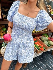 Pariaura Women's Summer Ditsy Floral Ruffled Sleeve Jumpsuit - Multicolor - View 6