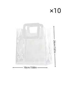 1/10 Túi tote PVC trong suốt dày dặn, bền chắc, chống thấm nước, chịu lực cao, dùng để gói quà tặng trong tiệc cưới, đựng kẹo, bánh quy, đồ ăn vặt số lượng lớn, túi xách tái sử dụng. - Túi đóng gói - Xem 9