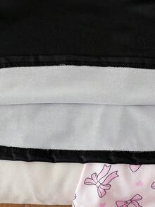 SHEIN 2件組女童幼兒睡裙圓領短袖長裙擺夏季粉色與杏色天鵝印花睡衣公主風 7歲生日嬰兒洗禮 - 彩色 - 查看 8