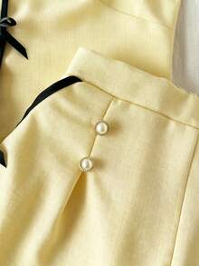 Teen Girls Fashion Back To School Summer Sleeveless Bow Top Chillgrl - Yellow - View 6