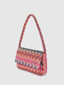 SHECARRY Ladies, Women Shoulder Bag, Spring/Summer Multicolor Resort Colorful Wave Texture, Fashionable, Elegant, Simple, Personalized, Versatile, For Beach, Vacation, Holiday, Summer, Seaside, Beach Party, Date - color - View 2