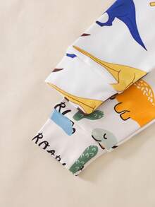 SHEIN Young Boy Casual Snug Fit Car Cartoon Print Round Neck Short Sleeve Top And Pants Loungewear, Suitable For All Seasons - Multicolor - View 7